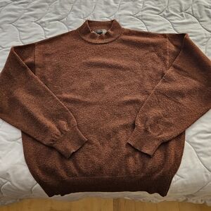 HART SCHAFFNER MARX - Men's pullover mock turtleneck sweater brown LARGE, ITALY